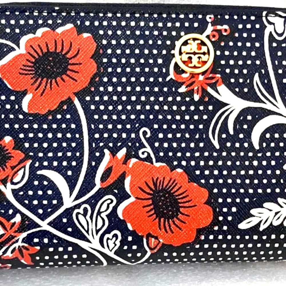 NEW~ Tory Burch Blake Printed Retro Batik Wallet, Card Holder & Cuff Bracelet - Picture 4 of 6